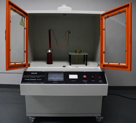 Aparat do badania materiałów izolacyjnych IEC 60243-1 0~50kV, maszyna do badań laboratoryjnych napięcia przebicia